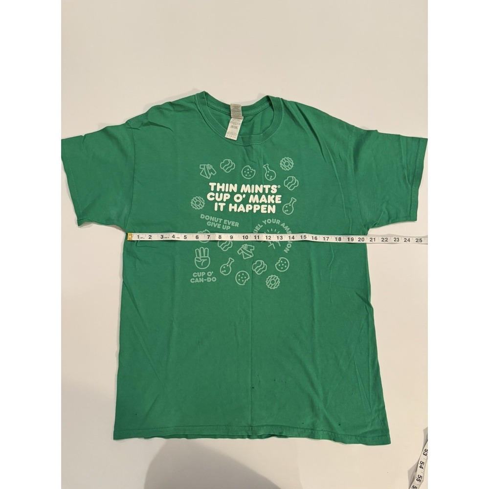 Dunkin Donuts Large T-Shirt Green Uniform Girl Scouts Cotton Collectible Work